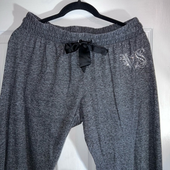 VICTORIA'S SECRET Charcoal Pj Jogger Pants Bejeweled Sz M - Picture 4 of 10
